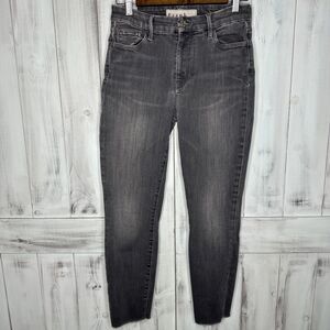 FRANK & EILEEN SLIGO WASHED GRAY HIGH RISE CROP RAW EDGE STRETCH SKINNY JEANS 28